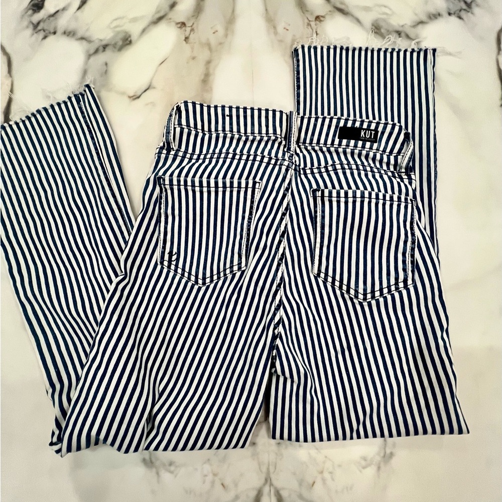 Kut from the Kloth Navy and White Striped Pants - Picture 3 of 7